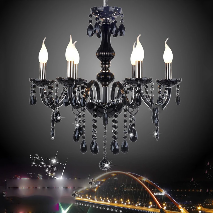  Modern Black Crystal Pendant Lights LED Kitchen Dining&Bar for Living Room Bedroom Indoor Pendant L - 32898652501
