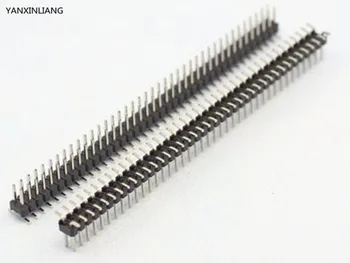 

2pcs Pitch 2.54mm 80 Pin 2x40Pin SMT SMD Double Row Male Breakable Pin Header Connector Strip for Arduino Black