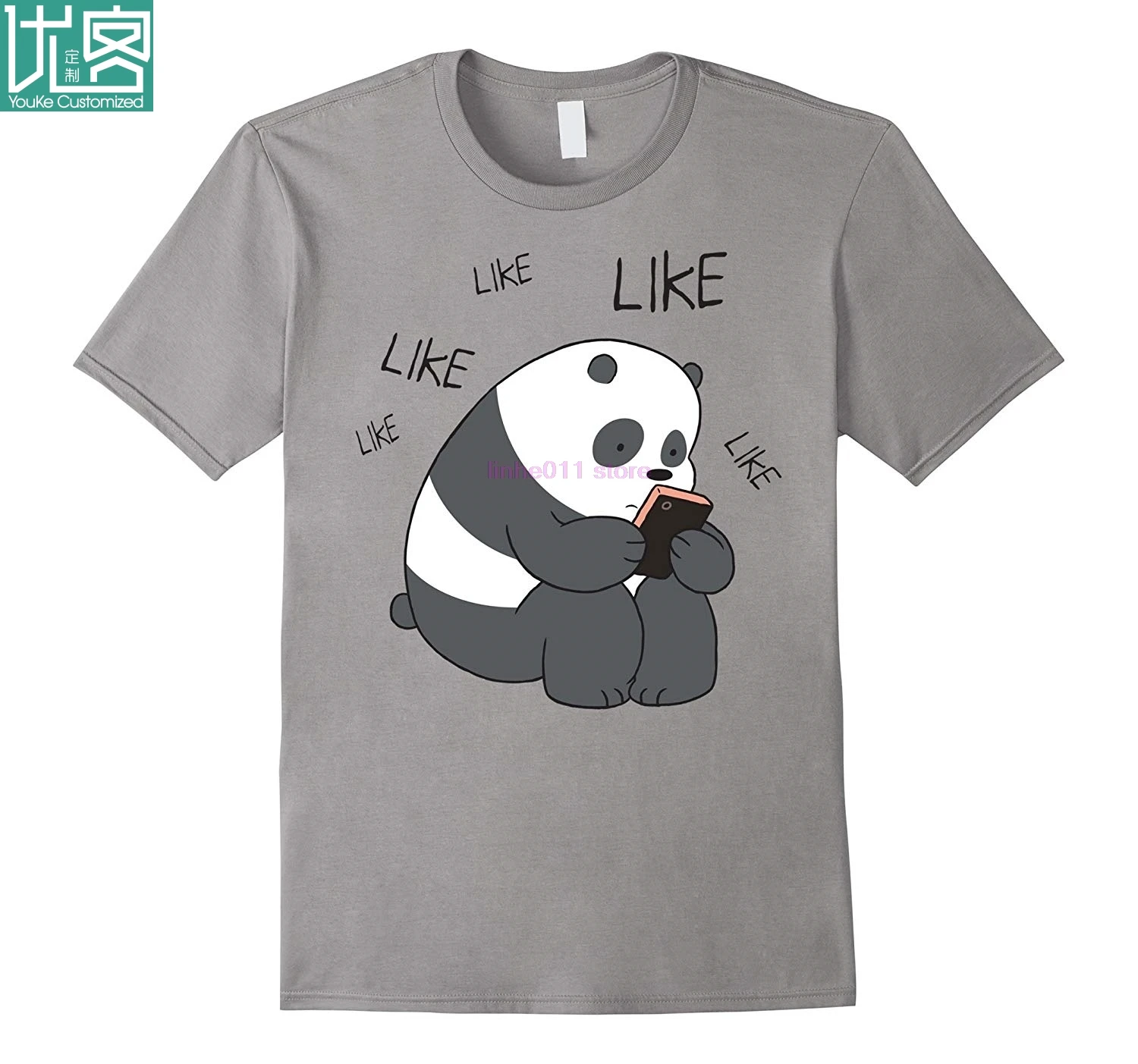 

new men shirt We Bare Bears Like Texting Graphic TShirt