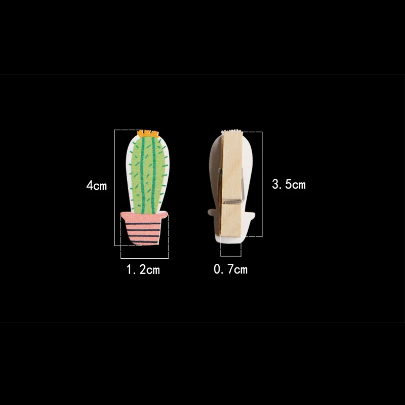 10 шт./лот милые деревянные прищепки кактуса с пеньковым фото зажимы для рукоделия