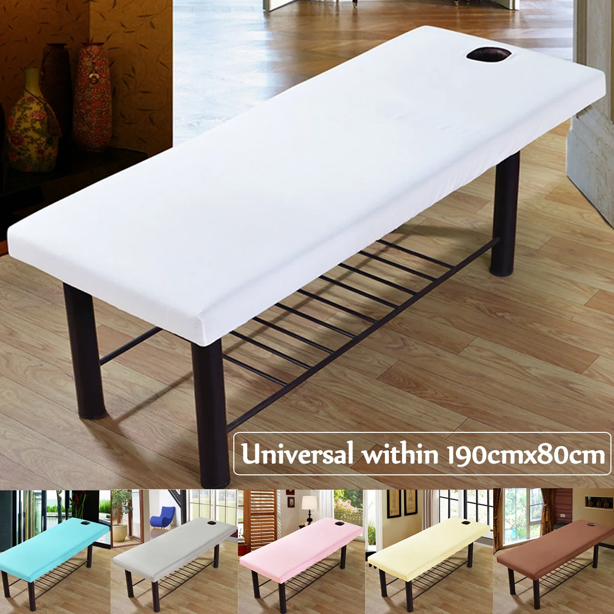 

Polyester Massage Bed Cover Beauty Salon Massage Sheet Body SPA Treatment Relaxation Bedsheet With Face Breath Hole 190x70cm
