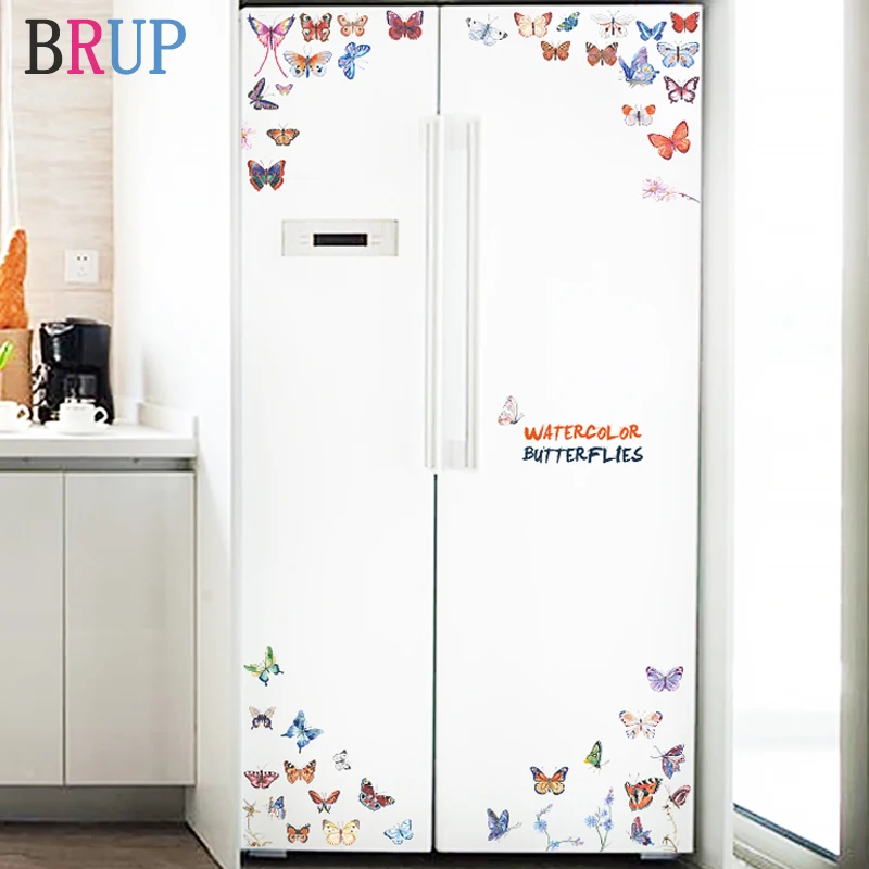 

Beautiful Butterflies Fridge Wall Stickers Colorful Butterfly Refrigerator Decoration Art Decorative Vinyls for Walls Waterproof