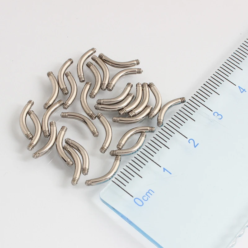 Body Piercing DIY Medical Stainless Steel Screw Thread Arc Rod Spare Part Belly button ring Eyebrow nail 10 pieces a Lot 14G 16G