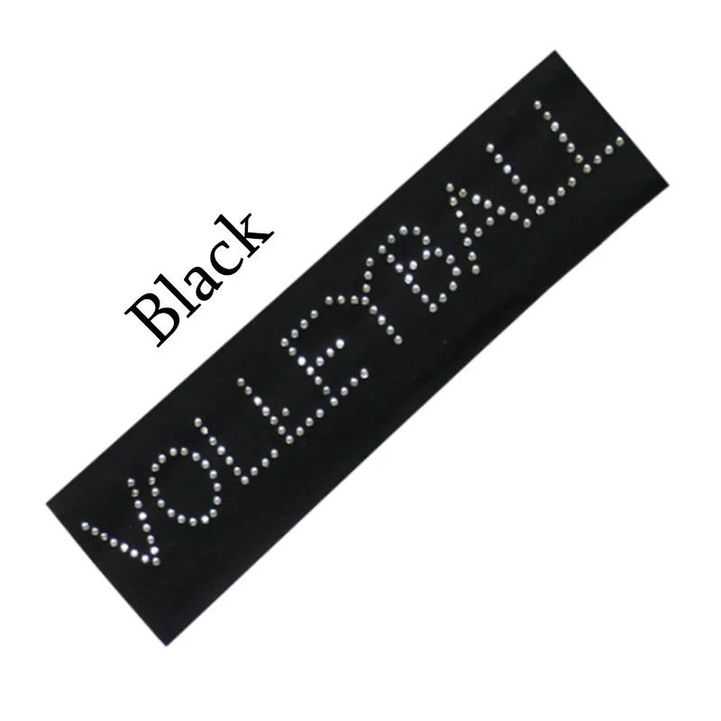 

2019 Rhinestone "Volleyball" 2" Cotton Stretch Headbands Crystal Cheerleading Elastic Sweat HairBand Hair Accessor 7 color