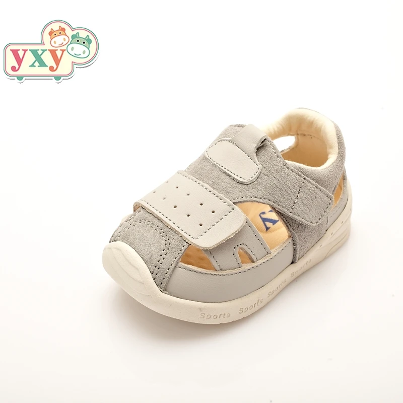 

YXY summer Hollow shoes genuine pig leather baby first walkers boys toddler hand-made Newborn soft Protective foot shoes