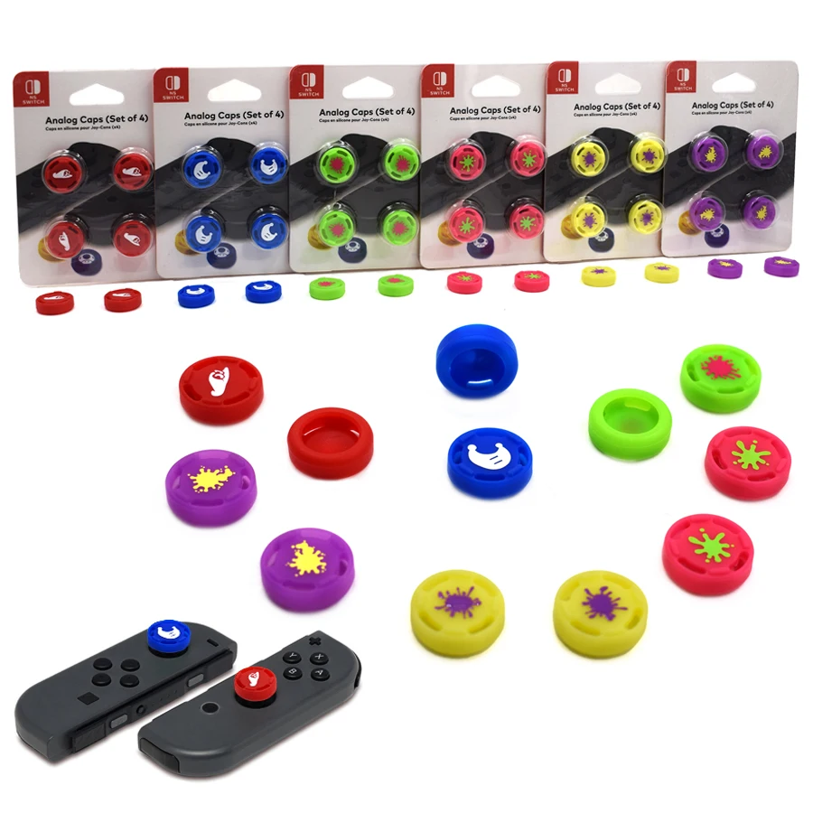 

4pcs Silicone Analog Joy Con Cover Thumb Stick Grips Caps for Nintend Switch 3D Analog Joystick Gamepad Controller