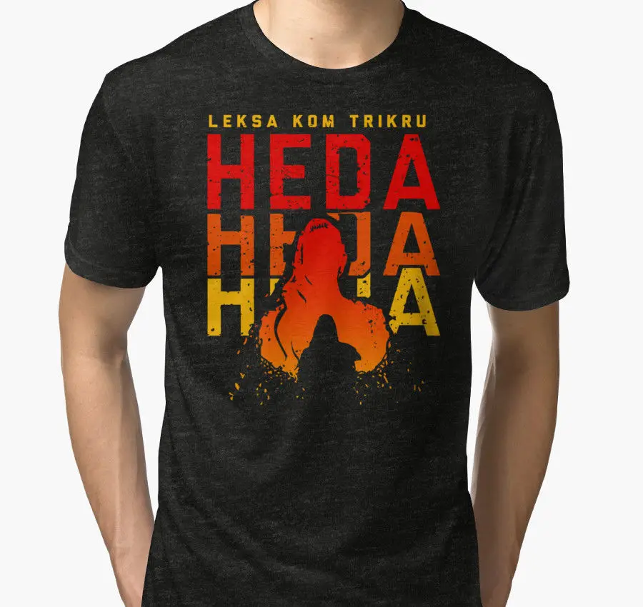 

HEDA LEKSA KOM TRIKRU Men Black Tshirt Size S-2XLmen T shirt o-neck
