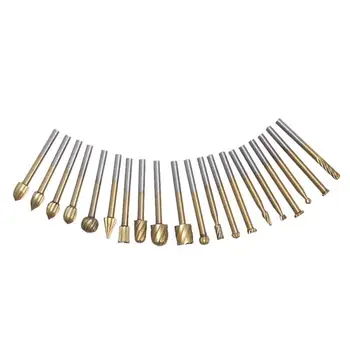 

20 HSS Ti Routing Grinding Bit Burr Speed Kit for Rotary Cutter Tool