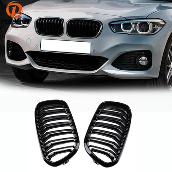 

POSSBAY Gloss Black Racing Grilles Fit for BMW 1-Series F21 3-door 2015-2017 Facelift Double Slats Front Center Grill Decoration