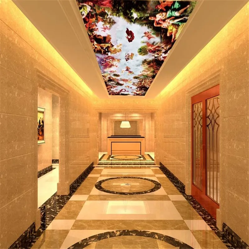 

desktop wallpaper 3d murals European paintings Ceiling wall mural wall paper in the lobby European painting/ photo wall paper