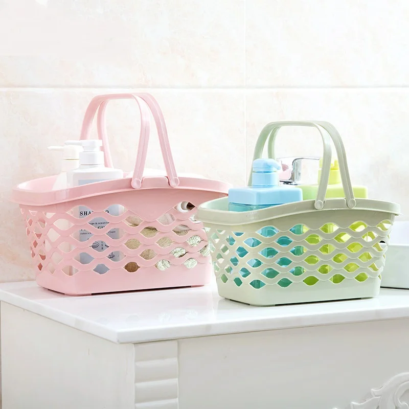 Hand held Bath Basket Plastic Wash Basket Bath Set Storage Basket