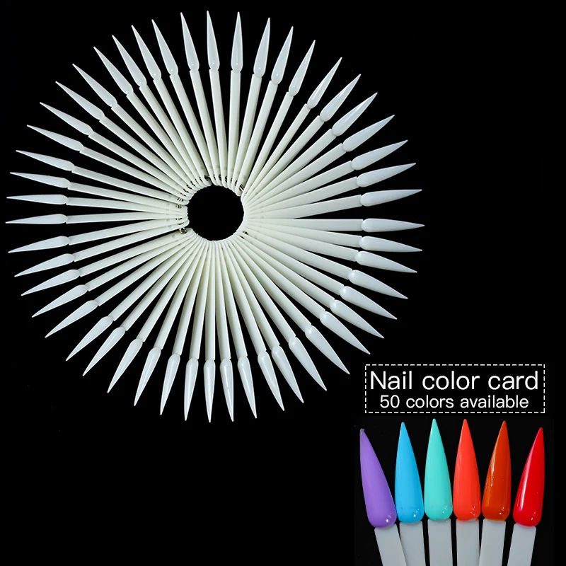 

False Nail Tips Natural Clear False Nail Tips Display Board Fan Shaped Uv Polish Color Card Manicure Nail Art Practice Tools