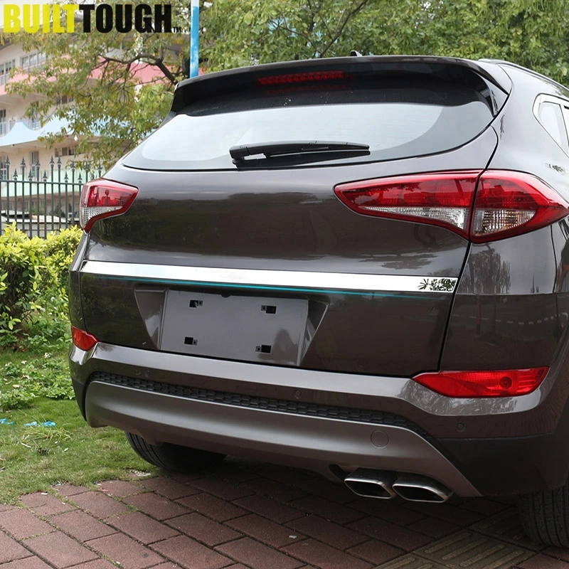 

For Hyundai Tucson TL 2015 2016 2017 2018 Chrome Rear Trunk Cover Tailgate Trim Back Boot Door Molding Car Sticker Styling