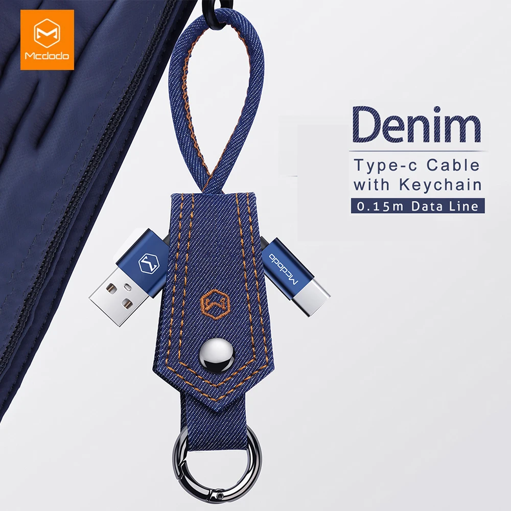 

Mcdodo USB Type C Fast Charging QC3.0 Cable Denim Fabric Key 15cm for Samsung S10 Xiaomi Huawei P30 Prp Phone Charger Data Cable
