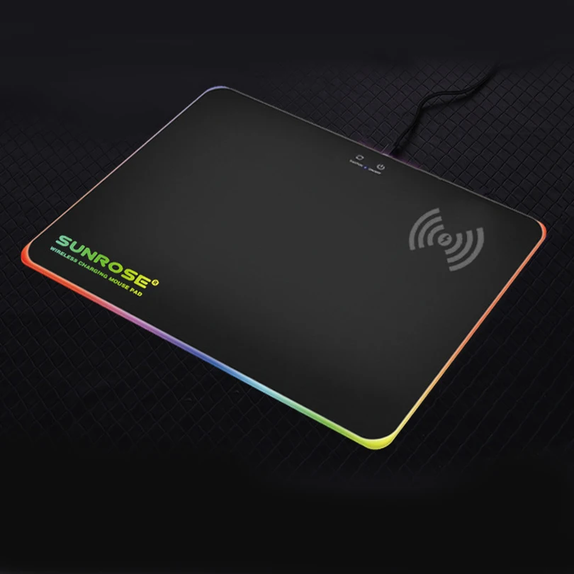 RGB LED Gaming Mouse Pad With Wireless Charger Function USB Wired Glowing Mousepad Laptop Desktop M