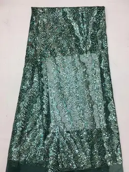 

Nigerian french net Lace CiCi-6.3103 Embroidered Cord Lace Fabric with full beads for bridal dress