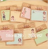 

1PC/lot Creative paper doll series memo Notepad,Removable adhesive paper,Paper notepad,Wholesale (SS-5924)