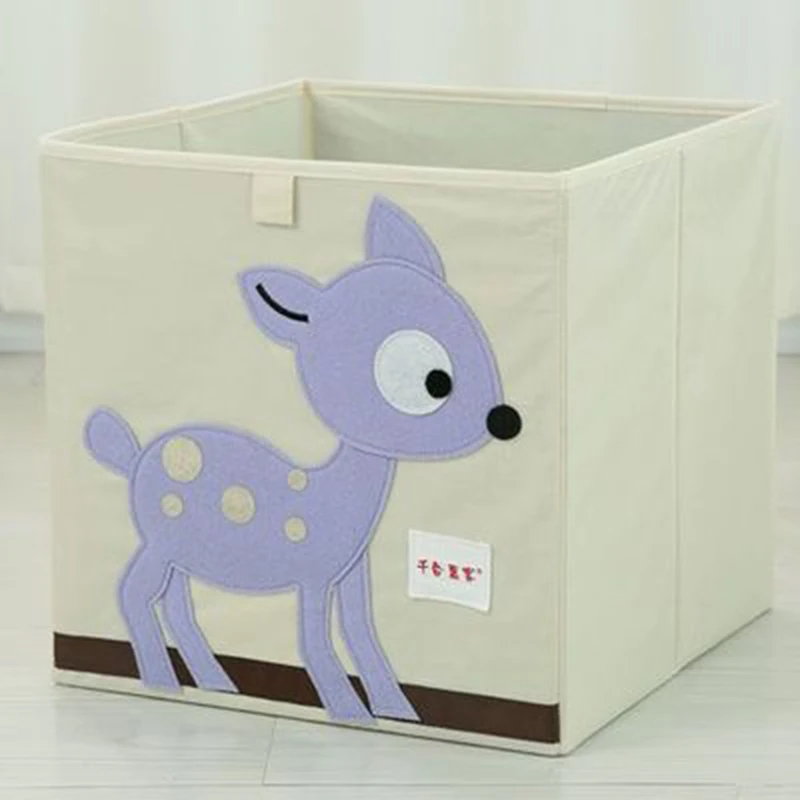 ONEUP 3D вышивка мультфильм животных коробка для хранения для детей игрушка органайзер ящик нижнее белье хранения Книга Органайзер коробки держатель коробка - Цвет: Fawn
