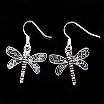 

RED SNAKE Great Value! 2016 Newest Dragonfly Design Vintage Silver Plated Hook Earrings Dangle Earring for Women 925S006
