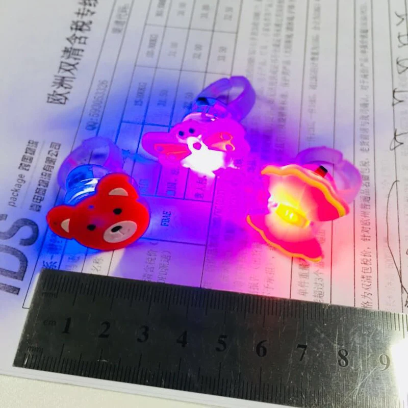 5pcs Luminous rings glow in the dark new children's toys flash gifts LED cartoon lights toys for childs kids playing in night