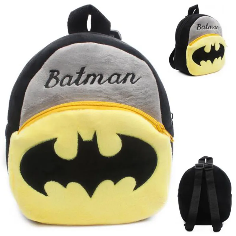 

21*23cm Baby Cartoon School Bag Batman Plush Backpack Kindergarten Mini Bag Cute Bat Man Schoolbag Bookbag For Kids Boys Gift