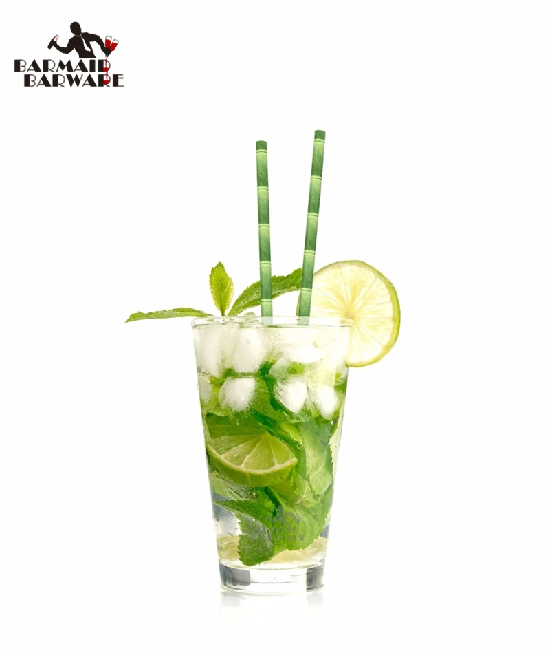 

100pcs/lot Green Bamboo Paper Drinking Straws Drinking Tubes Party Supplies Decoration Cocktail Drink Accessory