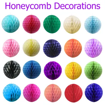 

Wholesale 1000pcs Hanging Honeycomb Balls Wedding Decorations 6inch Round Paper Party Decor Ball 20 Colors Free Shipping