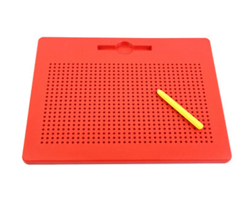 Креативный магнитный планшет игрушки для рисования для детей магнитные Стальные Бусины Обучающие Развивающие игрушки доска для письма для детей - Цвет: L red