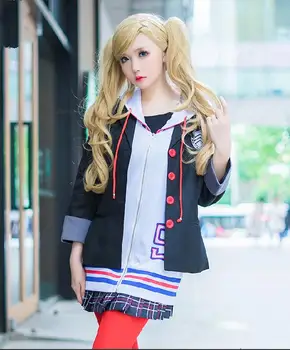 

Persona 5 Anne Takamaki Panther Hoodie Coat School Uniform Dress Outfit Games Cosplay Costumes