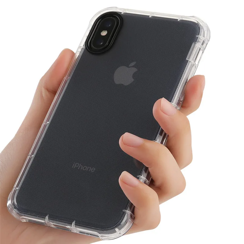 

Transparent Black Silicone Phone Case 6/6s 6Plus 7/8 7Plus/8Plus X/Xs XR Xsmax Shockproof Phone Protection Back Cover Soft Shell
