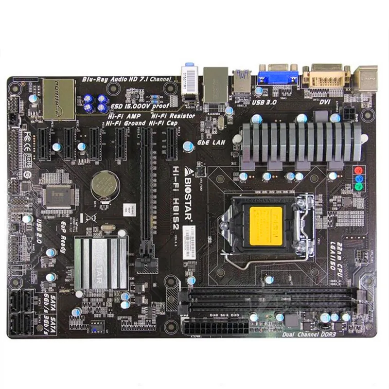 6GPU 6PCIE для настольного ПК BIOSTAR HIFI H81S2 Hi Fi H81S2 материнская плата H81 LGA 1150 i7 i5 i3 DDR3 SATA2 USB2.0 ATX 100% Полная проверка|motherboard h81|lga 1155 i7lga 1155 | АлиЭкспресс