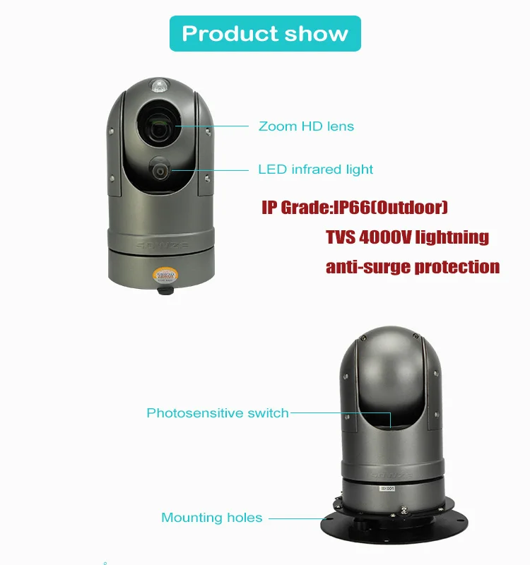 Full HD 2.0mp 1080 P 20x оптический зум Мини автомобиля PTZ Камера для безопасности транспортного средства Системы