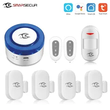 SMARSECUR домашняя Wi-Fi охранная сирена wifi охранная система Smart Life Tuya