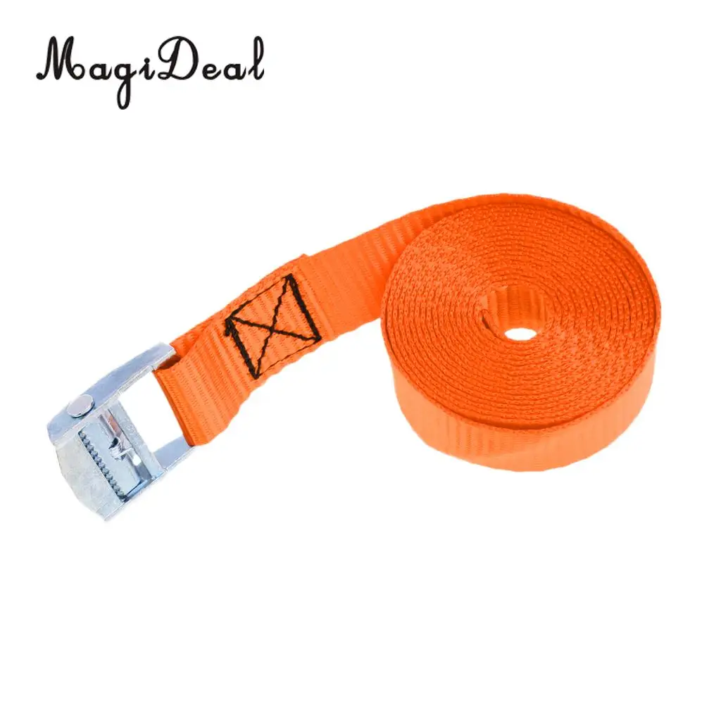 MagiDeal 2x Tie Down Straps with Cam Buckle Lashing Straps for Cargo Tie Down, Car Roof Rack, Luggage Kayak Carrier 2.5m Orange