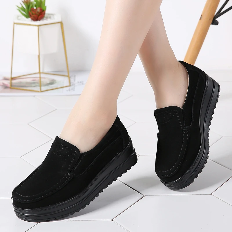 

Women Winter Flats Platform Shoes Sneakers Suede Leather Slip on Tenis Feminino Creepers Moccasins Oxfords Shoes for Women 329
