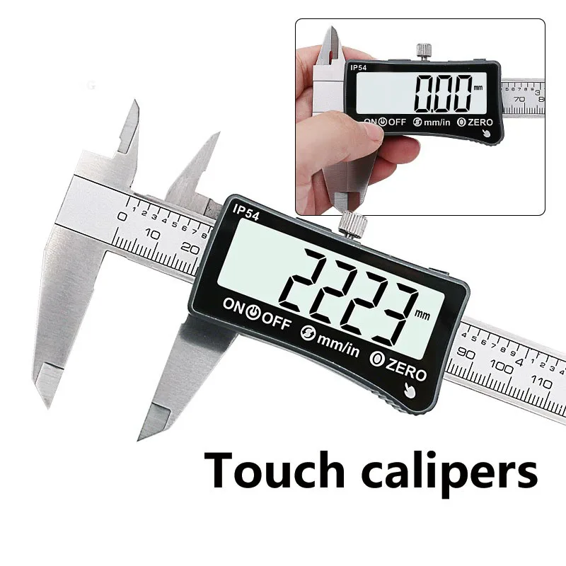0 150mm Stainless Steel Touch Screen Digital Caliper High Precision