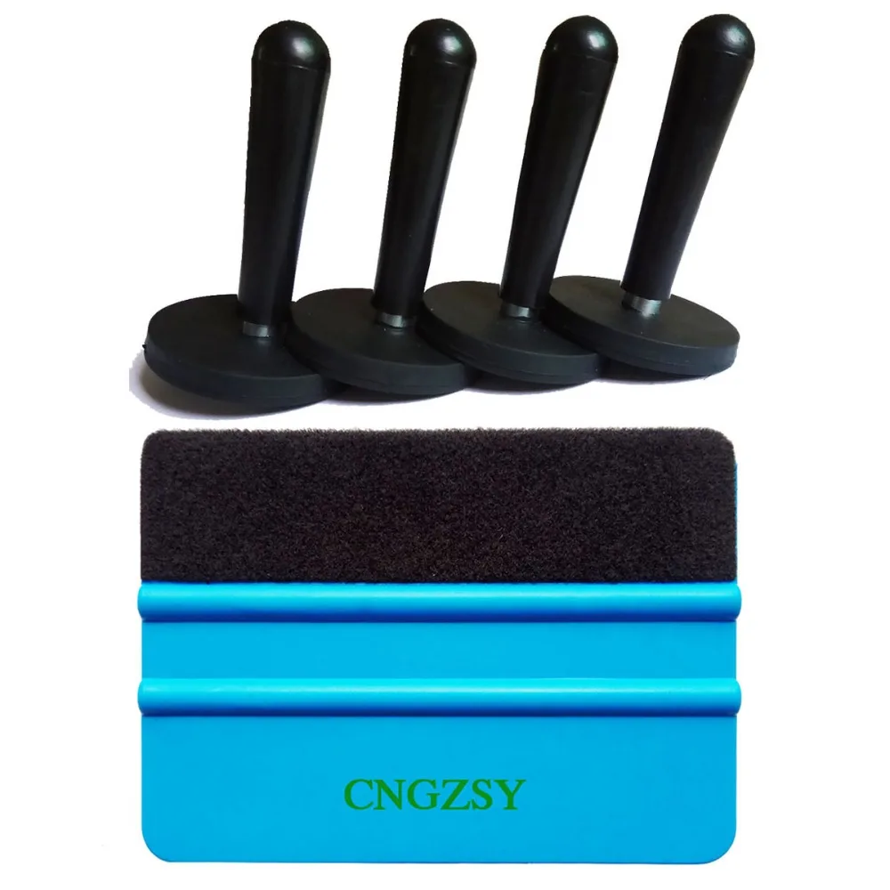

5 in 1 Window Tinting Tool Kit Include 3M Felt felt Squeegee 4pcs Gripper Magnet Holder for Car Vinyl Wrap Vinyl Application K09