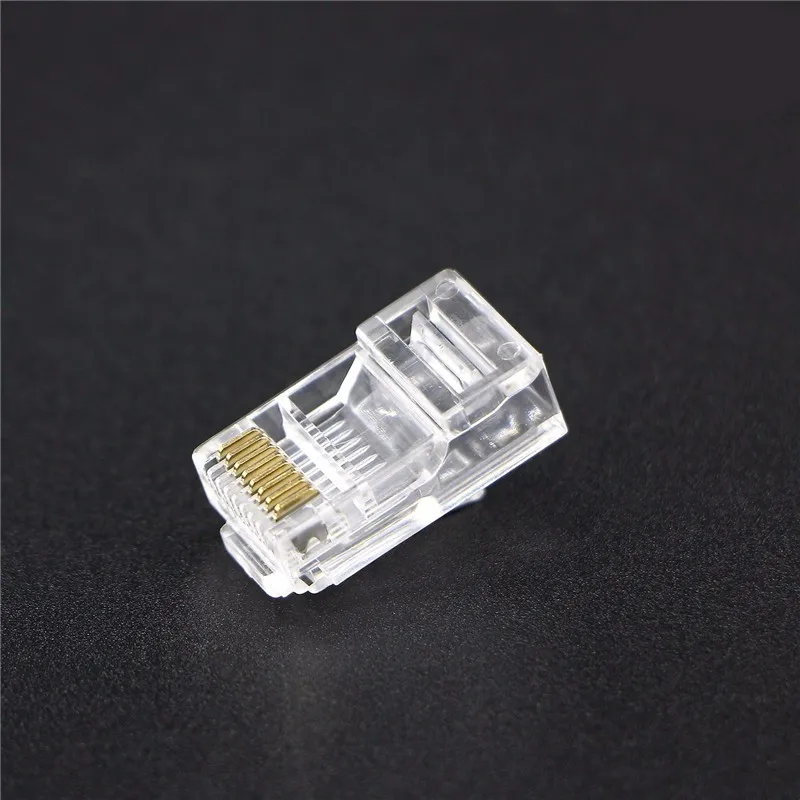 100pcs RJ45 RJ-45 CAT5 CAT5E Modular Cable Head Plug Ethernet Gold Plated Network Connector 
