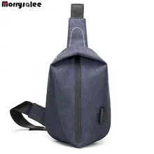 Мужская крутая ветрозащитная нагрудная сумка, сумки через плечо, маленькая сумка с зарядкой через usb, мужские водонепроницаемые нейлоновые сумки через плечо