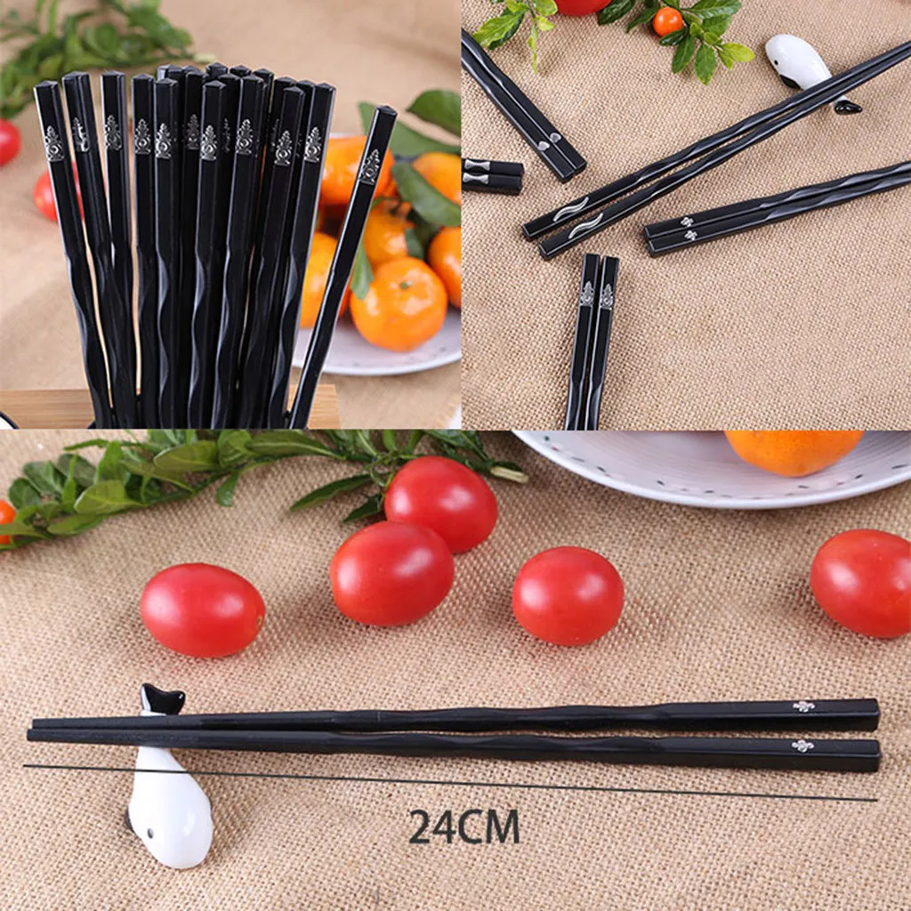 Палочки для еды китайские натуральные японские палочки для еды набор 10 пар японские палочки для еды сплав Нескользящие суши Chop набор палочек подарок K606