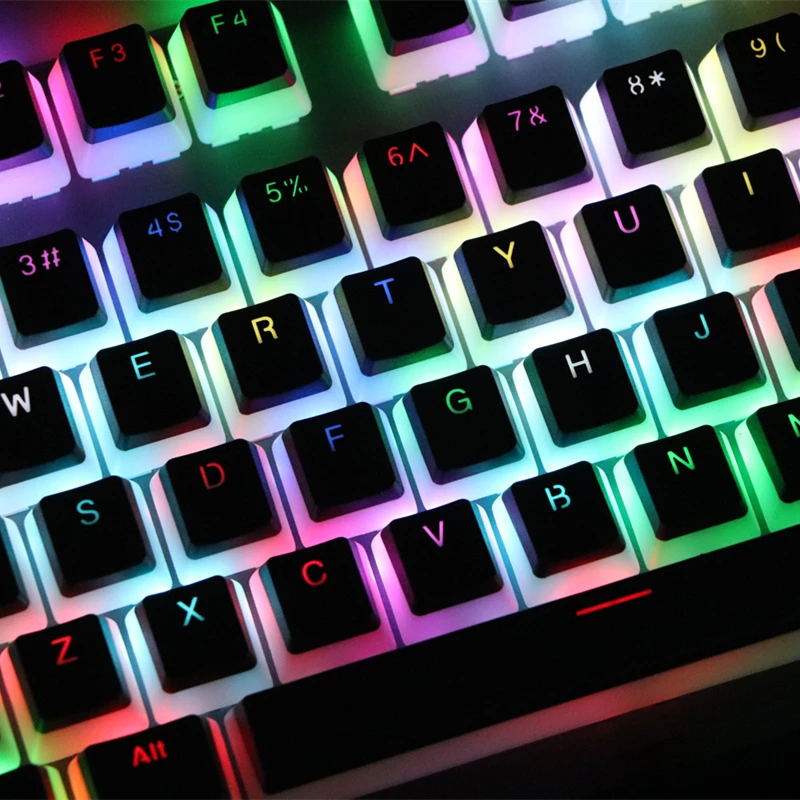 Goedkoop Double shot 108 sleutel ANSI layout PBT OEM Profiel Pudding Dubbele Huid Backlit Keycap Voor Mechanische Gaming Toetsenbord MX schakelaars
