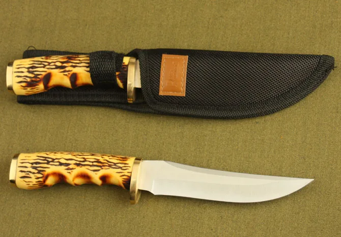 LCM66 Hunting Knife,440 Blade Bone Handle Sanding Survival Knife,Camping Fixed Knife Camping survival knife Elk Ridge LCM66 Hunting Knife,440 Blade Bone Handle Sanding Survival Knife,Camping Fixed Knife Camping survival knife Elk Ridge