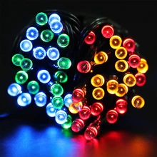 7 м 50 светодиодный солнечный свет 12 м 100 светодиодный Рождественский декоративный Сказочный Свет домашний Открытый Сад Свадьба год праздник свет