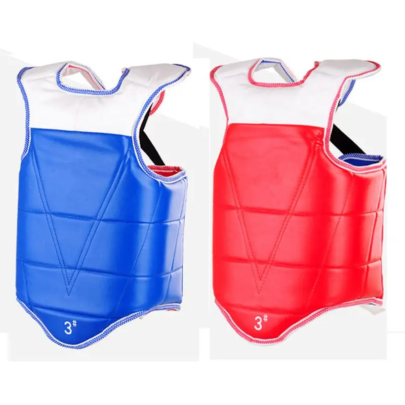 Двусторонний защитный чехол для тхэквондо каратэ Sanda MMA Kick Boxing Sparring gear защита груди двусторонний синий красный