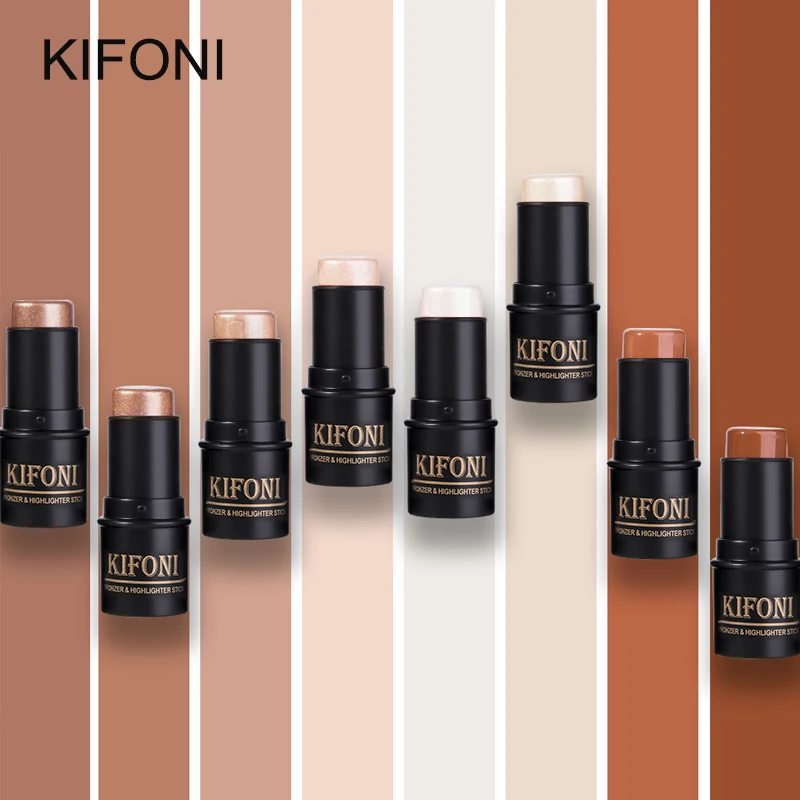 

KIFONI makup Bronzer&Highlighter Stick 8 Colors 3D Contour Makeup Concealer Pen Face Waterproof Glow Brighten Stick Cosmetic