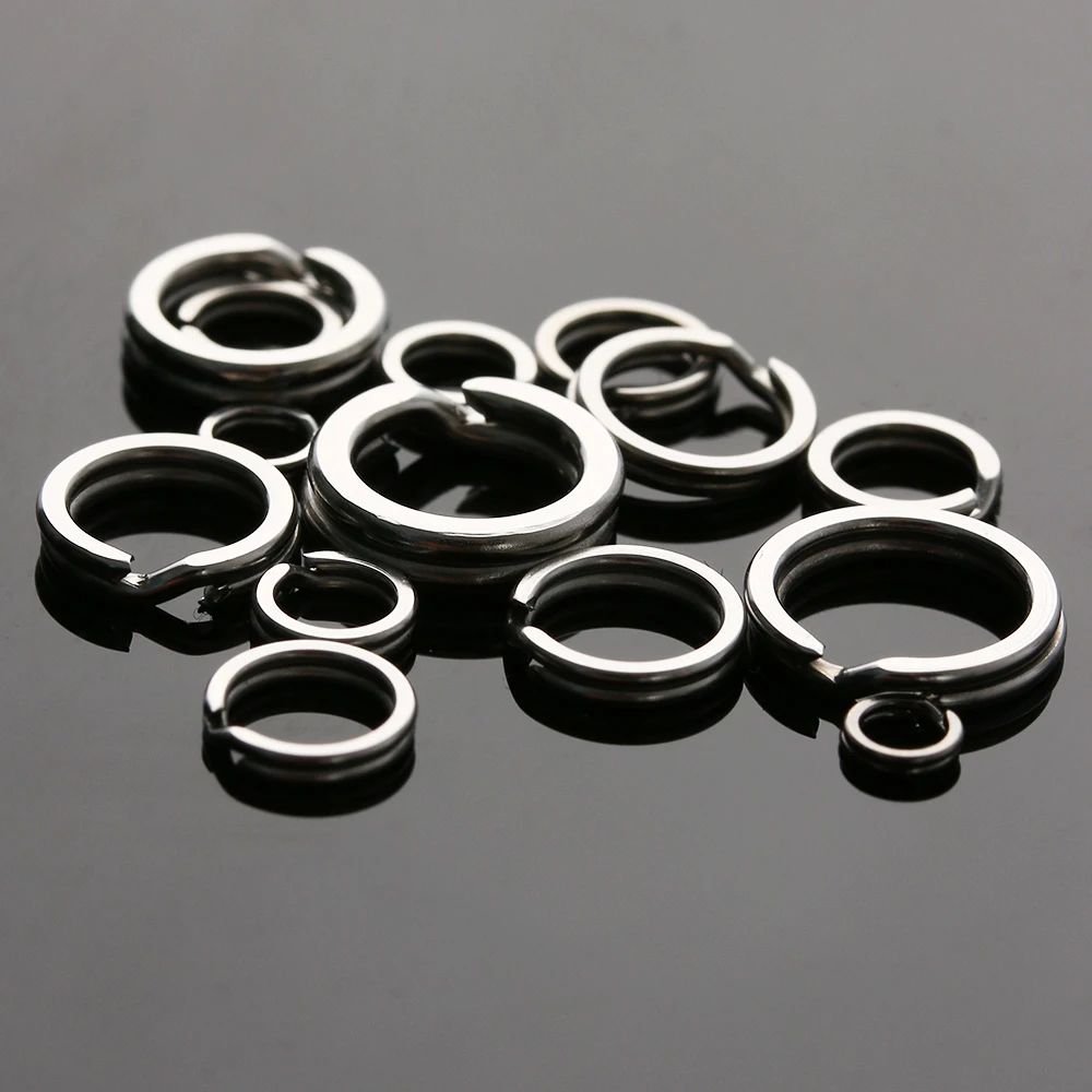 

100PCs Stainless Steel Durable Fishing Splinter Ring Fish Connector High Quality Fishing Split Ring Rotation Buckle Fishing tool