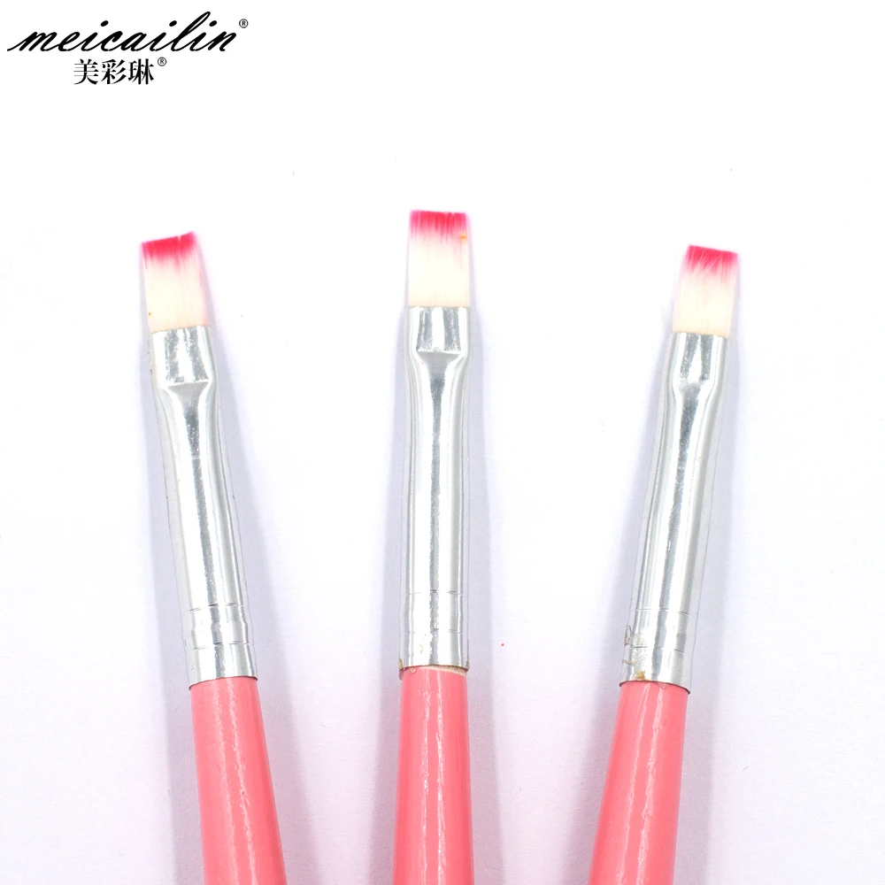 

Professionals 1Pcs Nail Brush Pen Acrylic UV Gel Nails Art Pencil Flat Painting Drawing French Manicure Tools Nails Brush Pencil