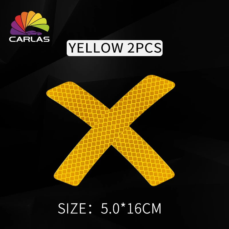 

2PCS/Set Car Warning Mark Bike Helmet Car Door Stickers Tape Reflective Strips Safety Car-styling Exterior Accessories