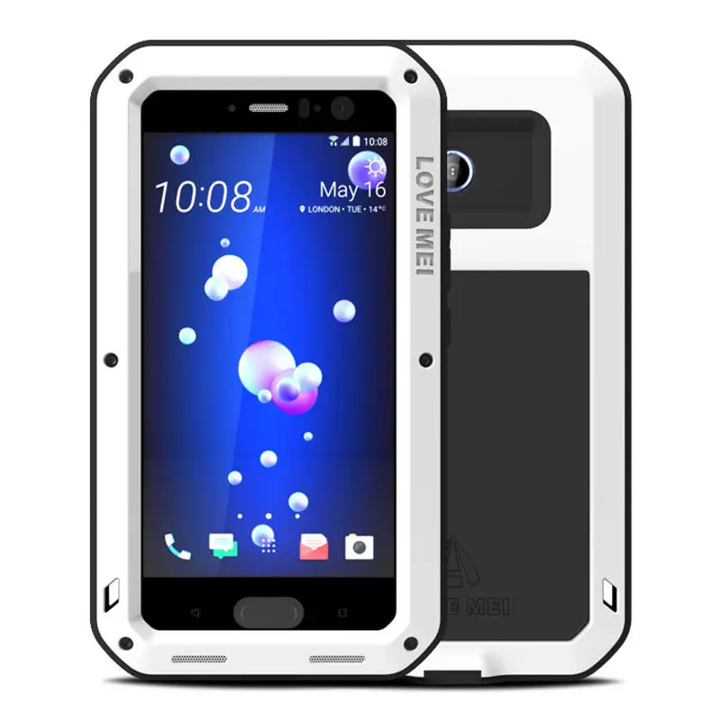 

Original Lovemei For HTC U11 5.5inch Case Aluminum + Gorilla Glass Drop Water proof Cover Case For HTC U11 U-3w U-1w