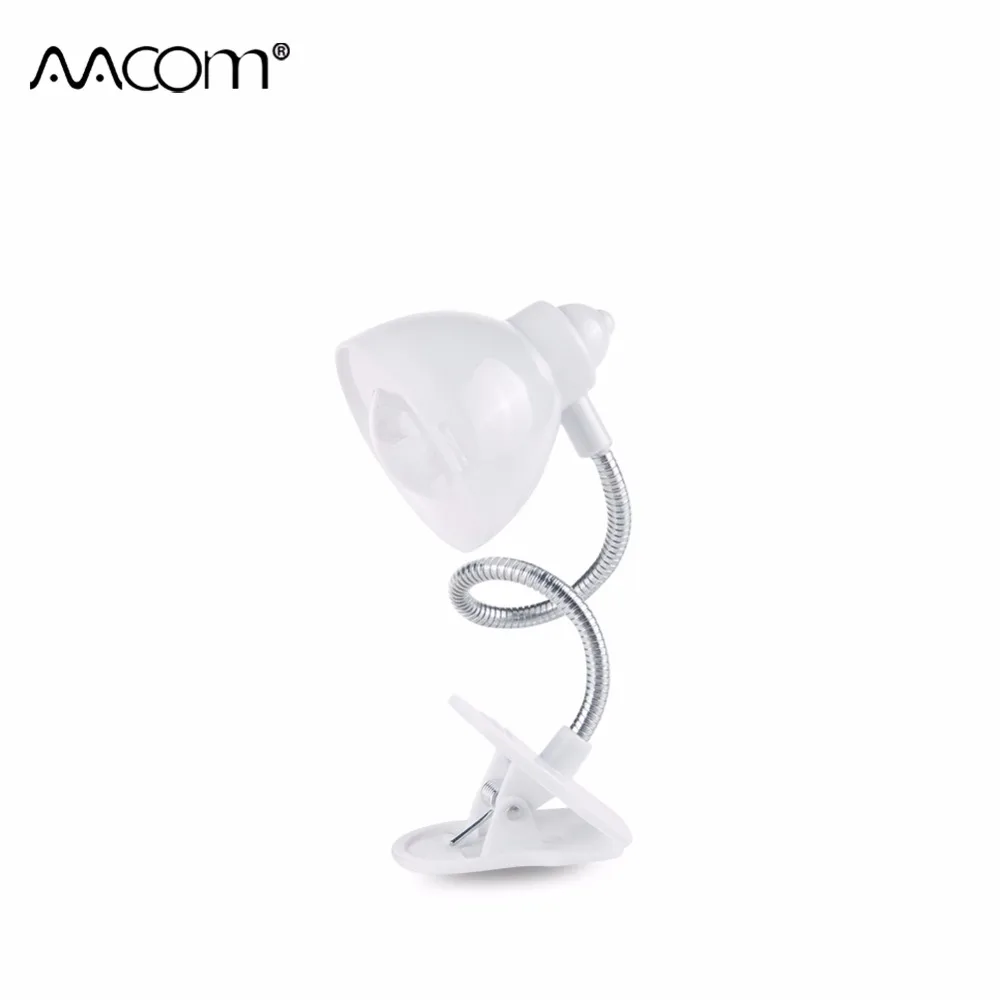 

Mini LED Desk Lamp Foldable Eye Protected Diode Table lamp With Clip Cool White Button Battery Powered